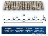 Профнастил С20 серый камень