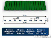 Профнастил С20 рал 6029 зеленая мята 0,5