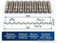 Профнастил С21 серый камень