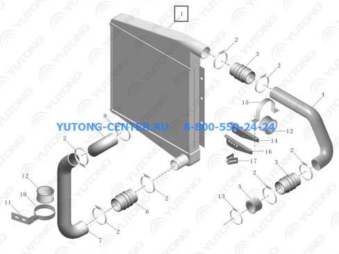 Интеркулер YUTONG ZK6129H ЕВРО-4 (1119-00493)