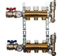 Распределительный коллектор из латуни без расходомеров 3 вых. STOUT