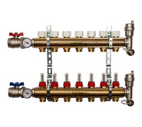 Распределительный коллектор из латуни с расходомерами 7 вых. STOUT