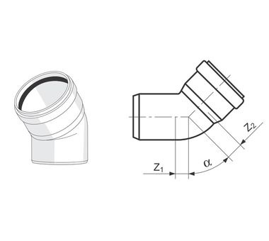 Raupiano plus Отвод Dу 50 45° Rehau