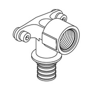 Rautitan Угольник настенный с коротким нарезным патрубком20-Rp 1/2 Rehau