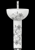 Раковина 48 С Пьедесталом Sanita Lux Art Flora 400401