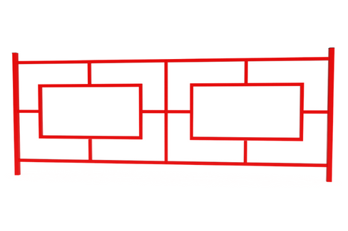 Ограждение 700х2000 тип 11 красное 2000х30х700