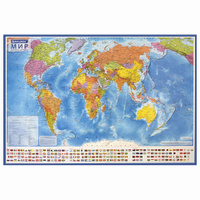 Карта мира политическая 101х70 см 1:32М с ламинацией интерактивная в тубусе BRAUBERG 112382