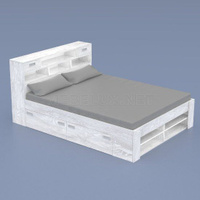 Кровать двуспальная с ящиками и полками КД14 ЛДСП 160x200