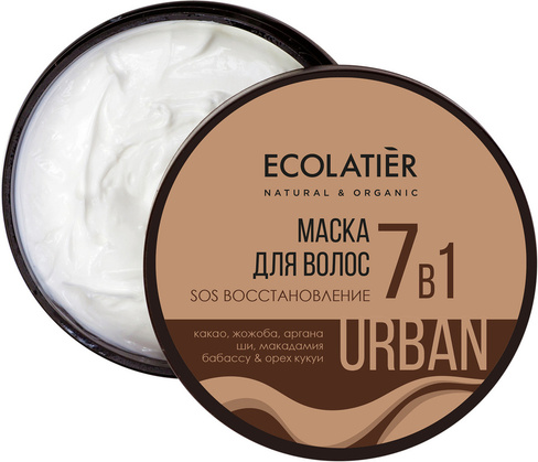 Маска для волос SOS Восстановление 7 в 1 какао & жожоба, 380 мл, Ecolatier
