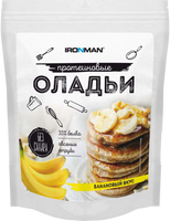 Сухая протеиновая смесь для приготовления оладий, вкус «Банан», 300 гр, IRONMAN