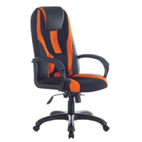 Кресло компьютерное BRABIX PREMIUM Rapid GM-102 экокожа/ткань черно/оранжевое 532420 GM-102_532420