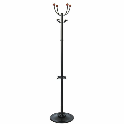 Вешалка-стойка Квартет-З 179 м основание 40 см 4 крючка + место для зонтов металл черная