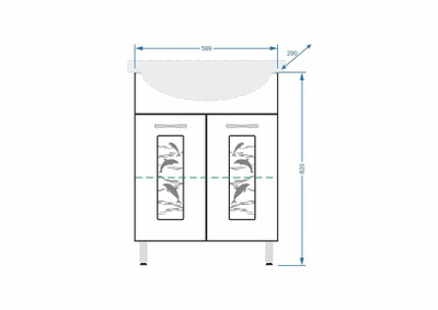 Дельфин тумба с раковиной