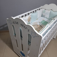 Кроватка для новорожденных LITTLE HEART (колесо-качалка с маятником)