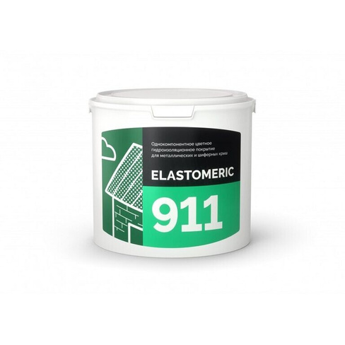 Эластомерик 911 мастика (цвет зеленая листва, 3кг, гидроизоляция кровли)