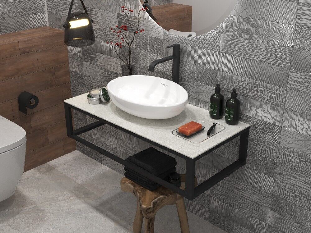 Купить столешницу из керамогранита LOFT 90 Светло-серый МА01 Nat 1Marka ...