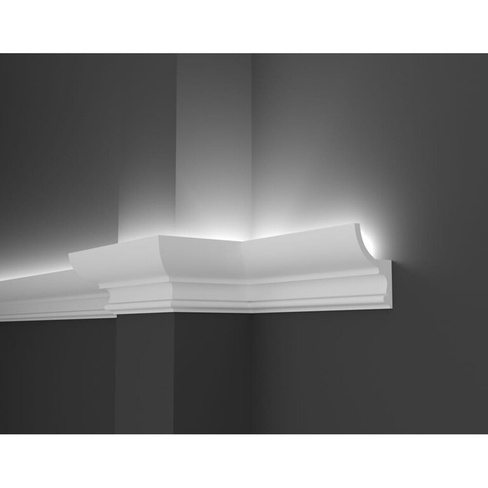 Ударопрочный влагостойкий потолочный карниз под LED подсветку Decor-Dizayn DD507