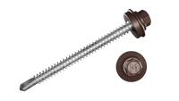 Саморез 4 8x70 кровельный 8017 шоколадно-коричневый
