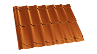 Металлочерепица Монтеррей 2001 красно-оранжевый 0,45 полимерное покрытие