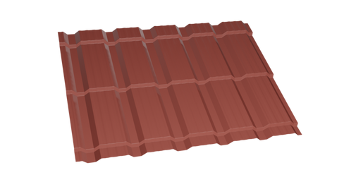 Металлочерепица Каскад 3009 красный оксид 0,5 полимерное покрытие