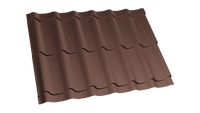 Металлочерепица Монтеррей 8017 шоколадно-коричневый 0,5 стальной бархат