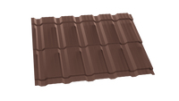 Металлочерепица Каскад 8017 шоколадно-коричневый 0,5 стальной бархат