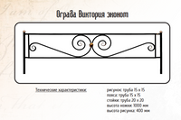 Оградка металлическая Виктория эконом, 40 см