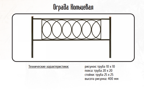 Оградка металлическая Кольцевая, 40 см