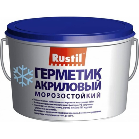 Акриловый герметик Рустил Акрил, 15 кг, серый