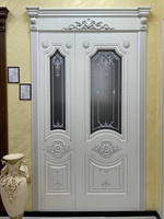Дверь межкомнатная Анталия серебро GL, двустворчатая, остекленная