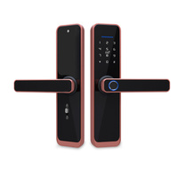 Умный дверной замок Ps-Link X2 с ручкой и датчиком отпечатка пальца красная бронза PS-X2-медный