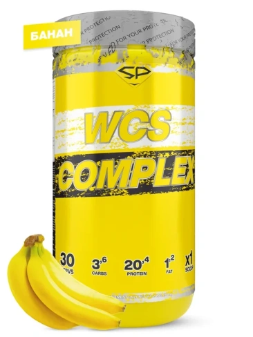 Мультикомпонентный комплекс протеинов WCS COMPLEX 900 гр, вкус «Банан», STEELPOWER SteelPower