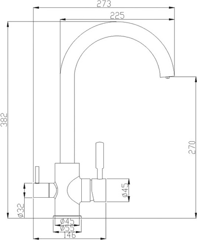 Смеситель для кухни с подключением к фильтру ZORG Steel Hammer (SH 713 CR)