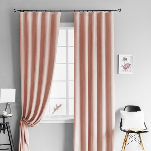 Классические шторы Тина цвет: светло-розовый (145х270 см - 2 шт)