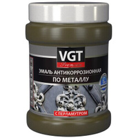 Эмаль акриловая (АК) VGT Антикоррозийная по металлу с перламутровым пигментом, полуглянцевая, алюминий, 0.23 кг, 0.25 л