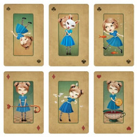 Фотообои Уютная стена "Алиса в колоде карт - Алиса в Стране чудес" 270х270 см Виниловые Бесшовные (единым полотном)