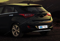 Накладка на задний бампер матовая Omsa (сталь) Hyundai i30 2012-2017 HB