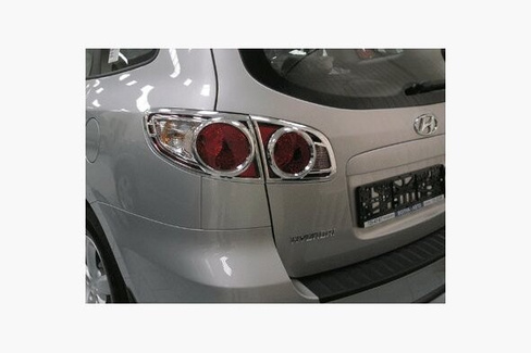Накладки на задние фонари (2 шт, пластик) Hyundai Santa Fe II 2006-2012