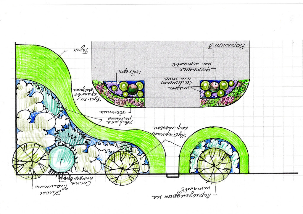 Посадочный чертеж в ландшафтном дизайне