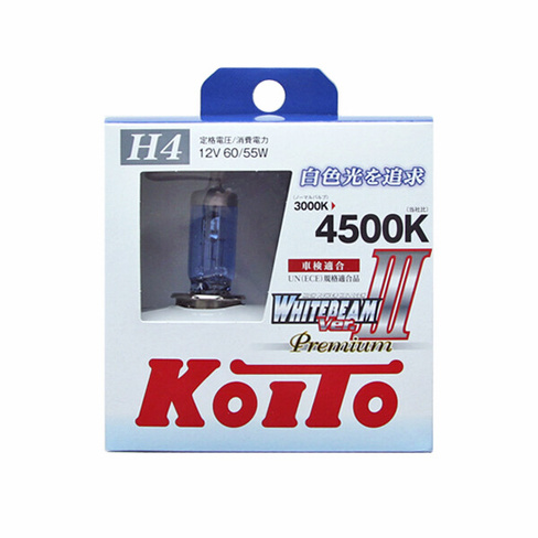 Высокотемпературные галогенные лампы Koito Whitebeam III Premium 4500K H4