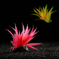 Растение искусственное аквариумное, светящееся, 10 см, красное Пижон Аква