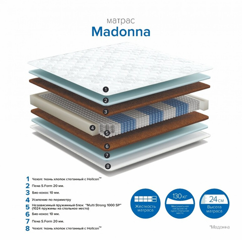 Матрас сарма ортопедический MADONNA 160х200