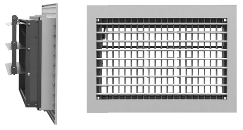 Решетка двухрядная с клапаном расхода воздуха АДР-М 100х100 профиль 30 мм