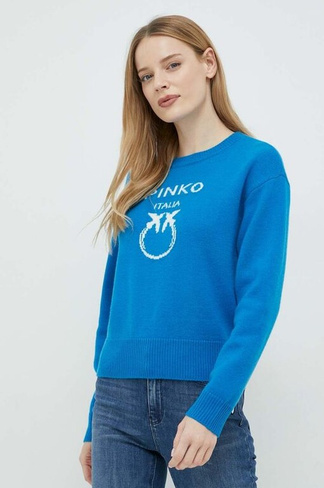 Шерстяной свитер Pinko, синий