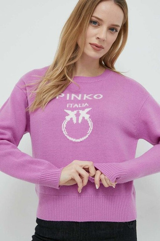 Шерстяной свитер Pinko, фиолетовый