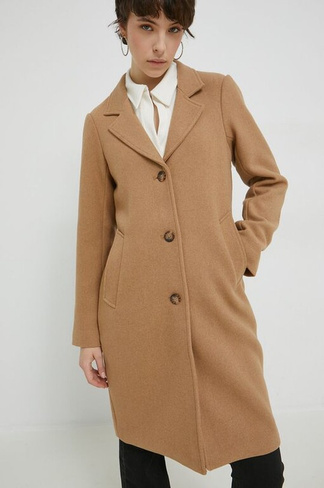 Пальто из смесовой шерсти Abercrombie & Fitch, коричневый