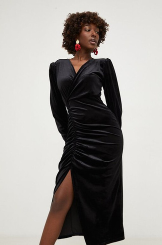 Велюровое платье Answear Lab, черный