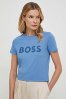 Хлопковая футболка BOSS ORANGE Boss, синий