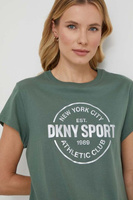 Хлопковая футболка Dkny DKNY, зеленый
