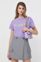 Хлопковая футболка Pinko, фиолетовый